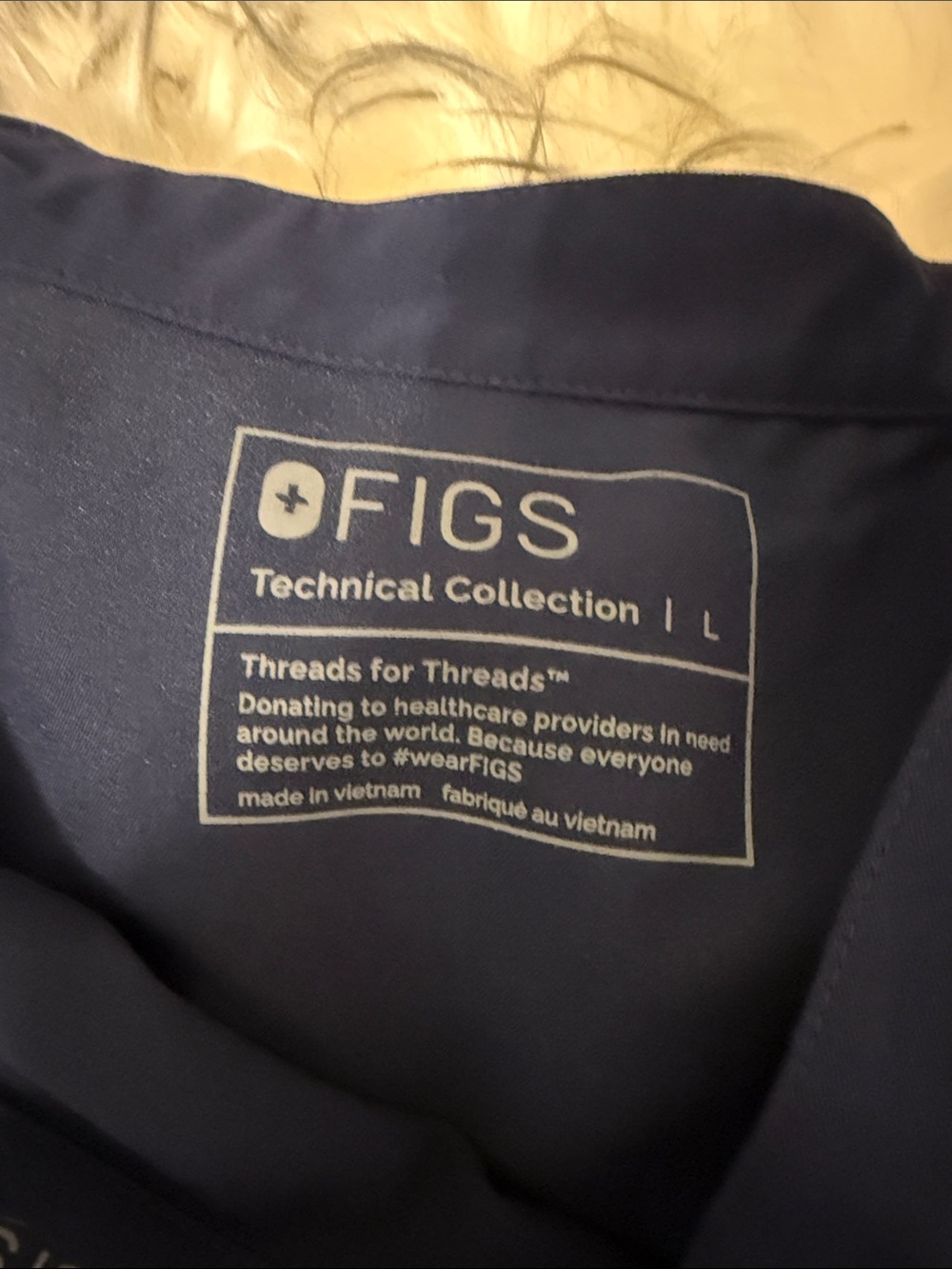FIGS L Navy Rafaela Scrub Top - Picture 3 of 5